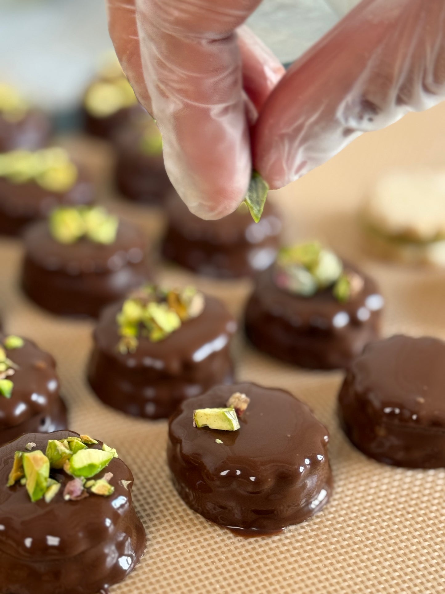 Alfajores Pistacho bañados