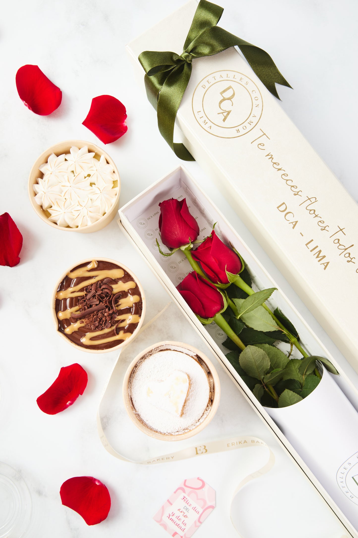 Pack 3 cuchareables con 3 rosas