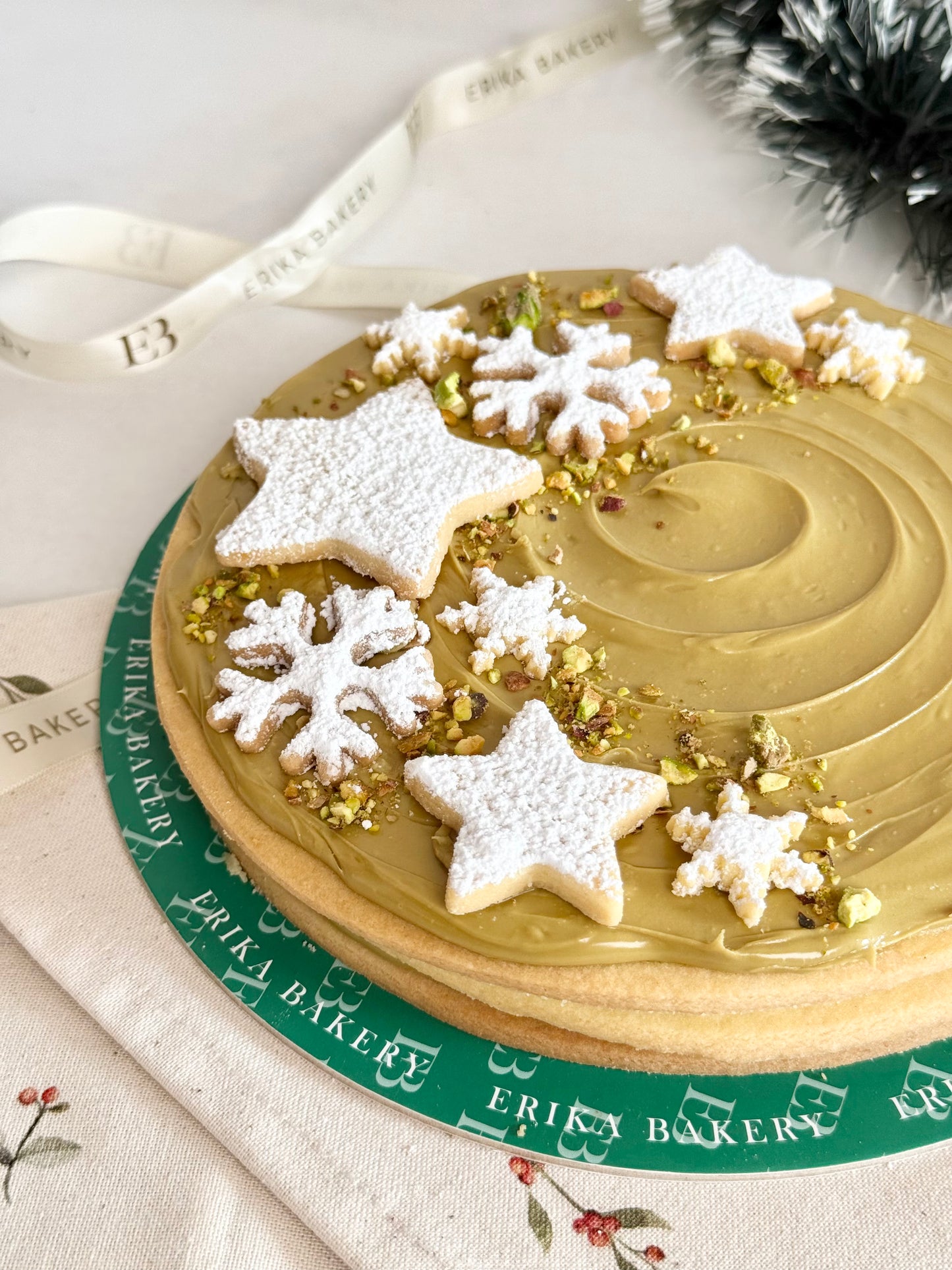 Torta Alfajor Navideño Pistacho