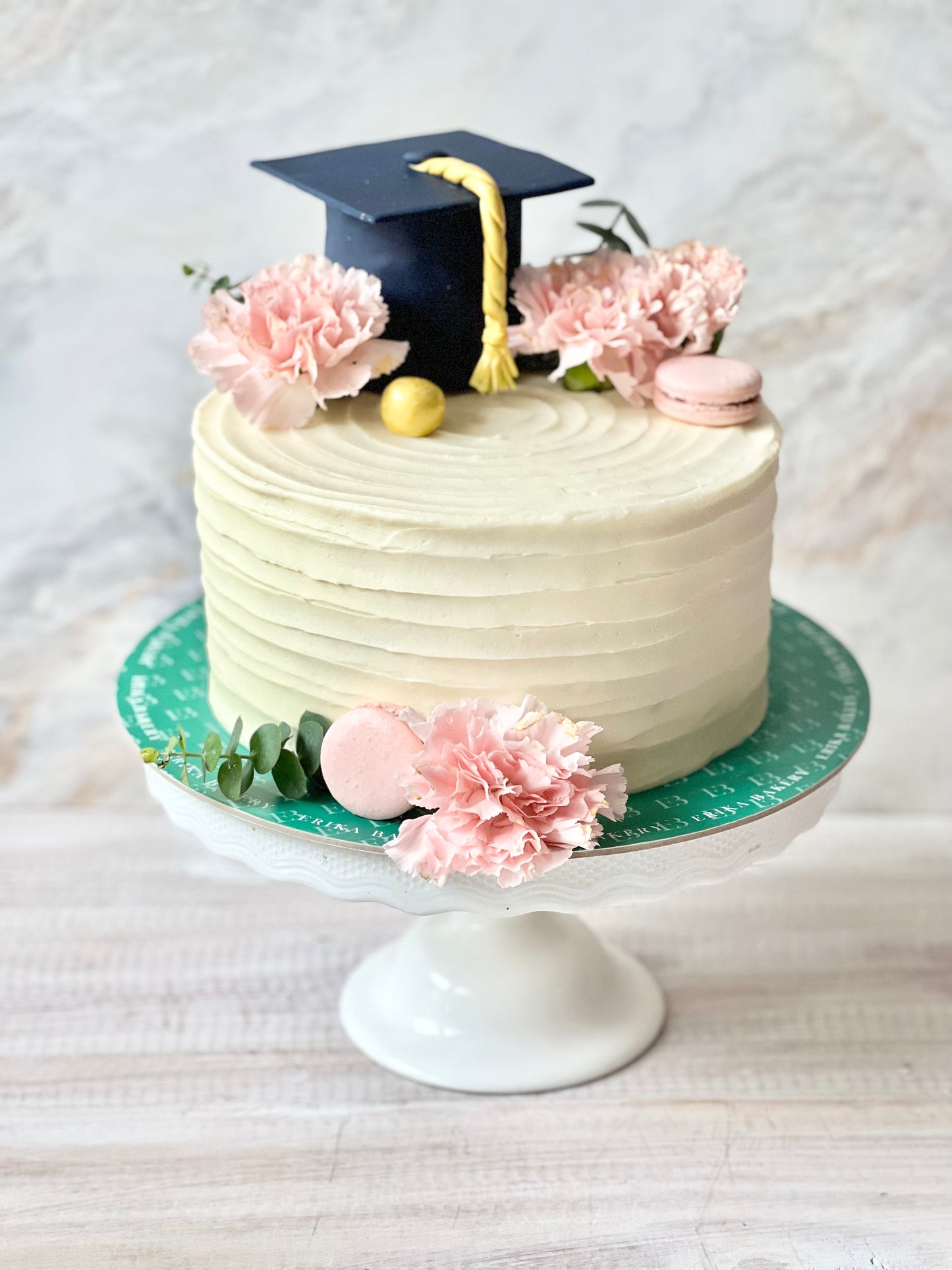 Torta graduación con flores