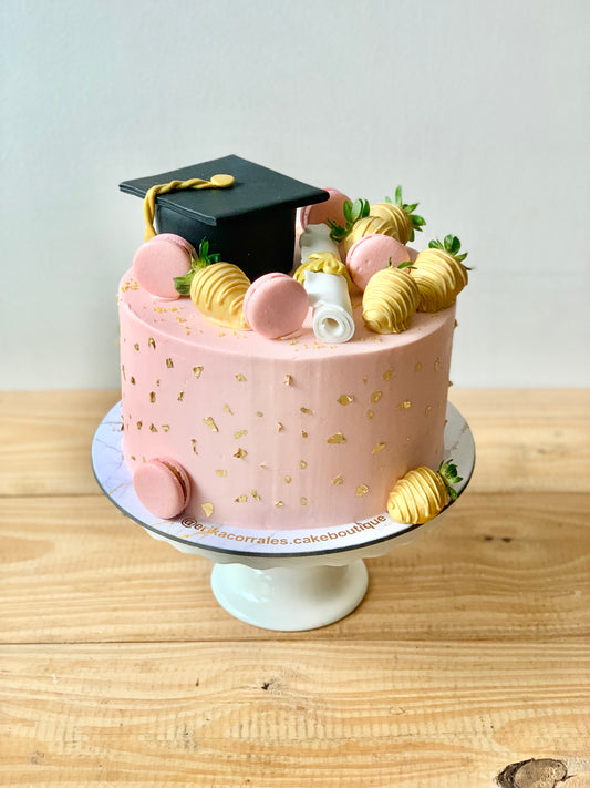 Torta graduación fresas chocolate