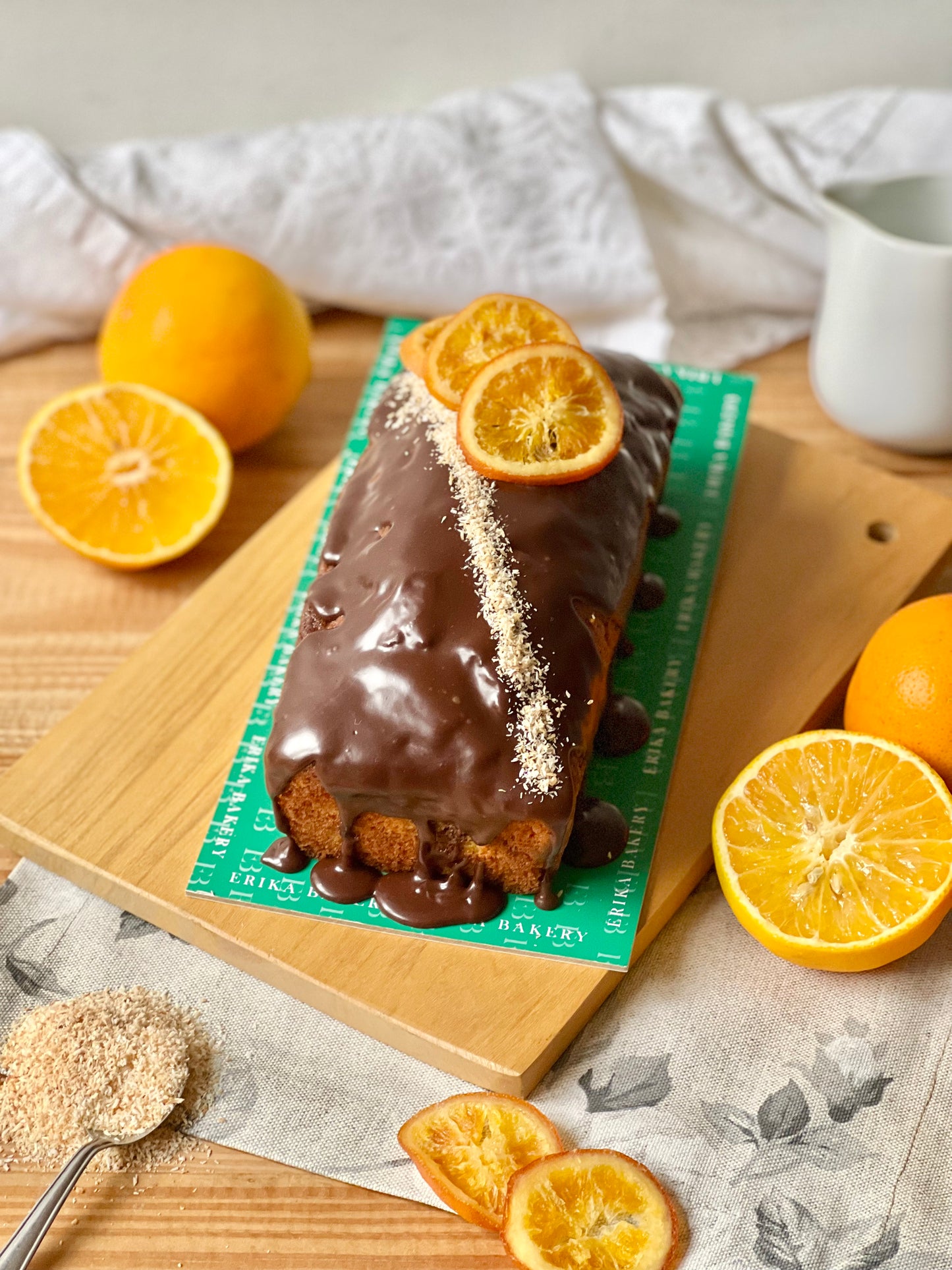 Cake naranja con chocolate y coco