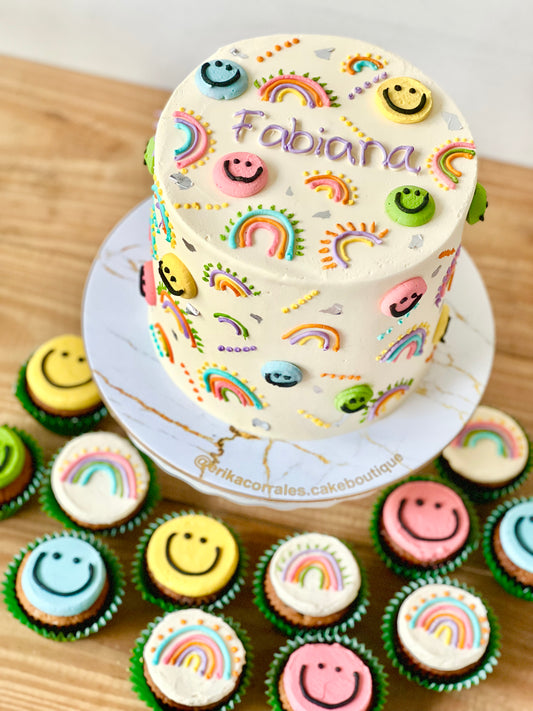 Torta Smiley arcoiris